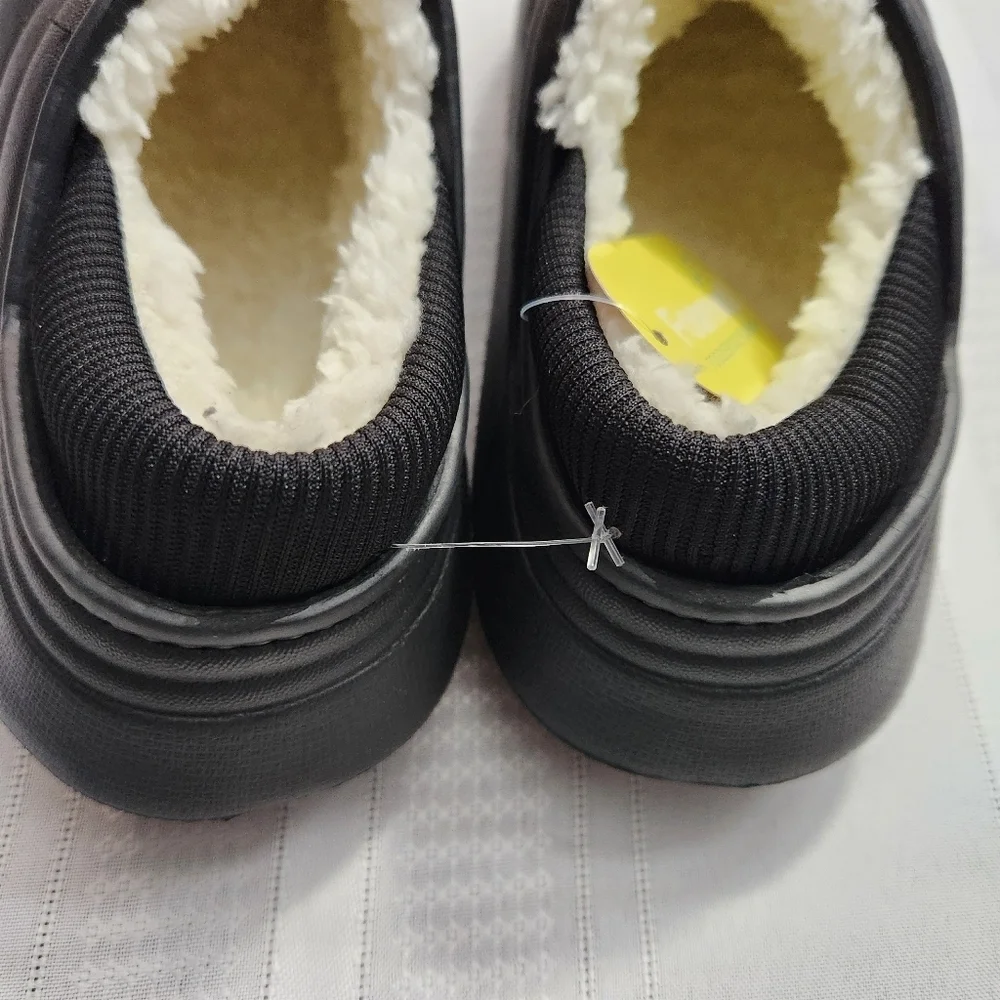 3/$25 Foamwalk toddler slip on black sherpa lined shoes NWT size XL 11/12